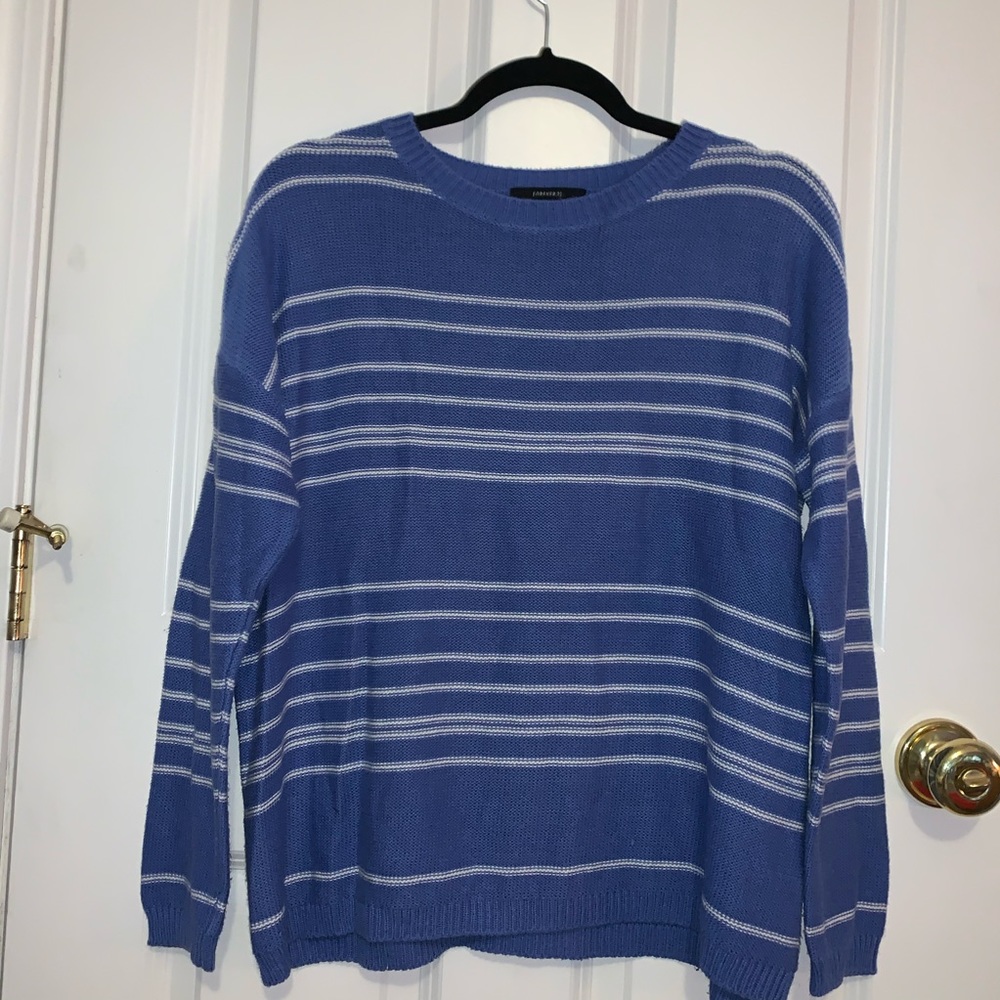 Forever 21 Blue and White Striped Sweater
